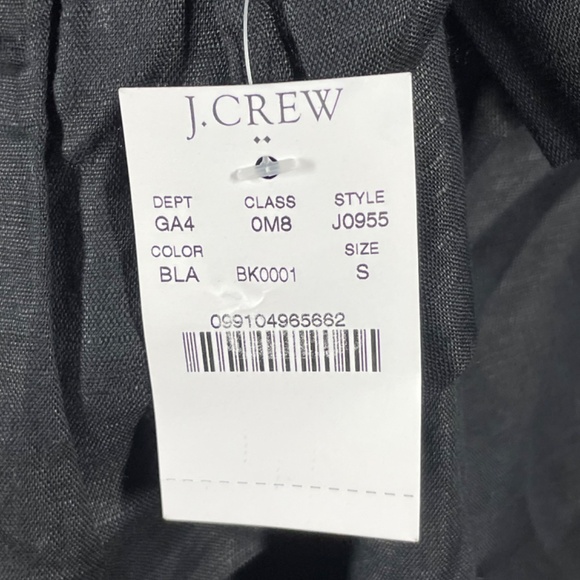 NEW J Crew Dress Womens Small black linen one shoulder shift ruffle preppy - Picture 5 of 10